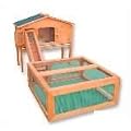 Hasenstall Deluxe + Treppe + Freigehege 120 x 60 x 60 cm