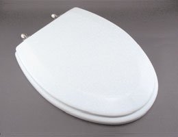 Church Seats 585-BR Elongated Closed Front With Cover Molded Wood Toilet Seat, White