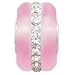 October Birthstone Pink Frosted Glass and Crystal Bead for European Charm Bracelet
