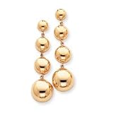 14k Polished Half Ball Dangle Earrings