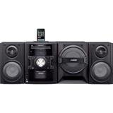 Sharp CD-SW440N - Mini system with iPod cradle - radio / CD / MP3 / cassette / USB flash player - glossy black