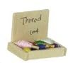 Dollhouse Miniature Wooden Box Of Sewing Threads