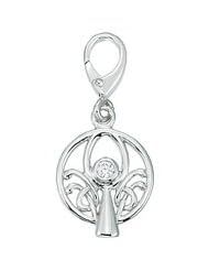 Genuine Zable (TM) Product. 925 Sterling Silver CZ Angel Clip-on Bead Charm. 100% Satisfaction Guaranteed.