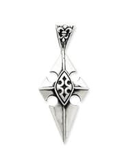 Sterling Silver Antiqued Cross Pendant QC4507"