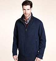 Big & Tall Collezione Mock Suede Bomber Jacket