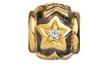 Lovelinks by Aagaard 14K Gold Plated Sterling Silver Lucky Stars Bead with CZ Crystals For Charm Bracelets