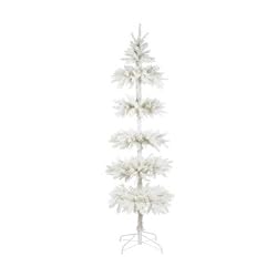 7.5' White Tinsel Ornament Display Tiered Christmas Tree - Unlit