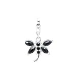 Charm "Libelle" mit schwarzen Zirkonia 3D