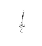 14k White Gold Plain Snake 14g Belly Button Navel Ring