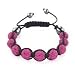 Lovethelinks - Bracelet Amitié Shamballa avec courroie en soie et 9 boules de cristal tchèque - Cerise rose