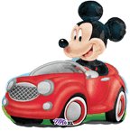 28 Mickey Mouse Riding in Red Car Balloon 28 Mickey Mouse Riding in Red Car Balloon