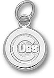 Chicago Cubs Solid Sterling Silver ''C CUBS'' Logo 3/8'' Pendant
