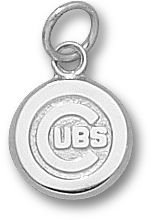 Chicago Cubs Solid Sterling Silver ''C CUBS'' Logo 3/8'' Pendant