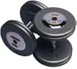 Troy Gray Pro Style Dumbbells w/ Chrome Caps 55 - 75 lb. Set