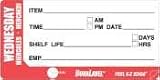 Daydots DuraLabel - Shelf Life Wed 10201-03-31