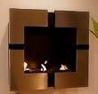 LUXUS Bio-Ethanol Kamin DESIGN Gelkamin EDELSTAHL Kaprun + Keramikholz