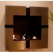 LUXUS Bio-Ethanol Kamin DESIGN Gelkamin EDELSTAHL Kaprun + Keramikholz