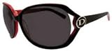 Divine Eyewear SINFUL Sunglasses-Shiny Black/Red with Smoke Lenses