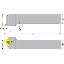 Dorian Tool STVO Square Shank Screw Lock Threading Holder, Left-Hand Cut, 1" Shank Width, 1" Shank Height, 6" Overall Length, 1/2" Insert