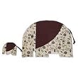 Cotton placemats and coasters, 'Chocolate Elephants' (set for 4)