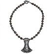 Silver Chain Necklace Amulet Smokey Quartz Jewelry 21 inches (gnklc262)