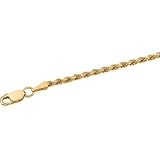 14K Yellow Gold Diamond Cut Rope Chain - 16 inches