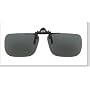 Polarized Clip-on Flip-up Plastic Sunglasses - Rectangle - 52mm X 33mm - Polarized Grey Lenses
