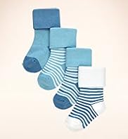 4 Pairs of Cotton Rich Stripe Socks
