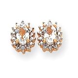 14k .04ct Diamond and White Topaz Birthstone Earrings