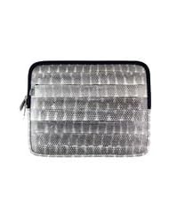 Bone iPad Pleat Sleeve Case - Genuine Snakeskin Leather