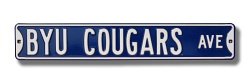 BRIGHAM YOUNG COUGARS "BYU COUGARS AVE" AUTHENTIC METAL STREET SIGN (6" X 36")