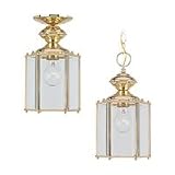 6008-02 - SeaGull Lighting Single-Light Classico Brass Outdoor Pendant