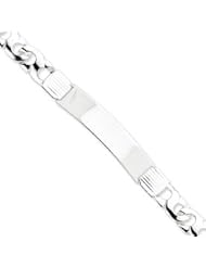 Sterling Silver Fancy Link ID Bracelet