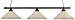3-Light Square End Bar Lights w Frosted Crystal Glass Shades