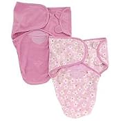 Summer Infant 2 Pack Microfleece Swaddleme, Pink