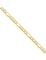 14k Gold 5.35mm Semi-Solid Figaro Chain 16 Inches
