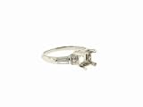 Platinum and Diamond Ring Mount with Baguettes by Lucie Campbell
