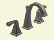 Delta Dryden 3551-PT Two Handle Widespread Lavatory Faucet, Aged Pewter