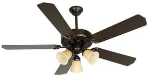 Craftmade K10641, Pro Builder 206 C206OB Ceiling Fan in Oiled Bronze with 52" Contractor Standard Oiled Bronze Blades and Integrated Amber Frost Light Kit