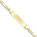 14K Kansas City Chiefs Med Pol Id Bracelet W/Figaro Link - NF1015-7