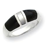 Sterling Silver Onyx & Mother of Pearl Ring