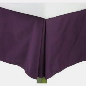 JS Sanders Solid Bedskirt King Size, Eggplant (Purple)