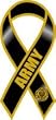 Black @ Gold Army 8" Ribbon Car Magnet
