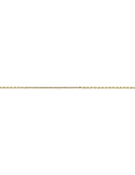 14k Yellow Gold 10in 1.0mm D/C Machine-Made Lobster Clasp Rope Anklet Chain