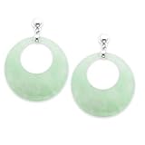 Sterling Silver Jade Circle Earrings