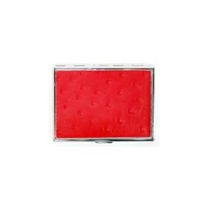 Outer Rebel Fashion Flasks and Smoking Accessories- Red Ostrich Stainless Steel Cigarette ID Case...