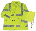 Hi-Viz Raincoat- ANSI Class 3 - Lime - Reflective - S371 - 4X-Large (Lot of 6)