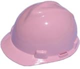 MSA V-Gard Hard Hats, Cap Style, Pink
