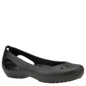 crocs Women's Kadee Ballet Flat,Black/Black,8 M US