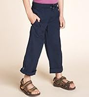 Pure Cotton Drawstring Roll Up Trousers